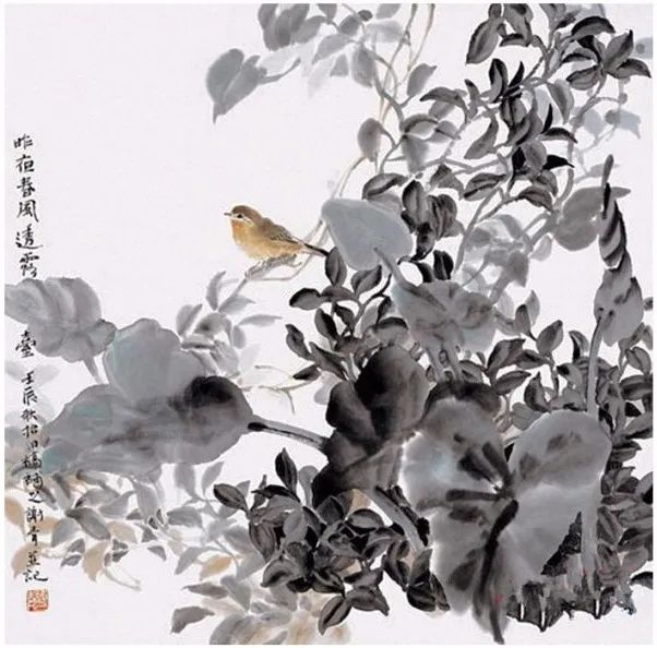 国画家谢青写意花鸟画