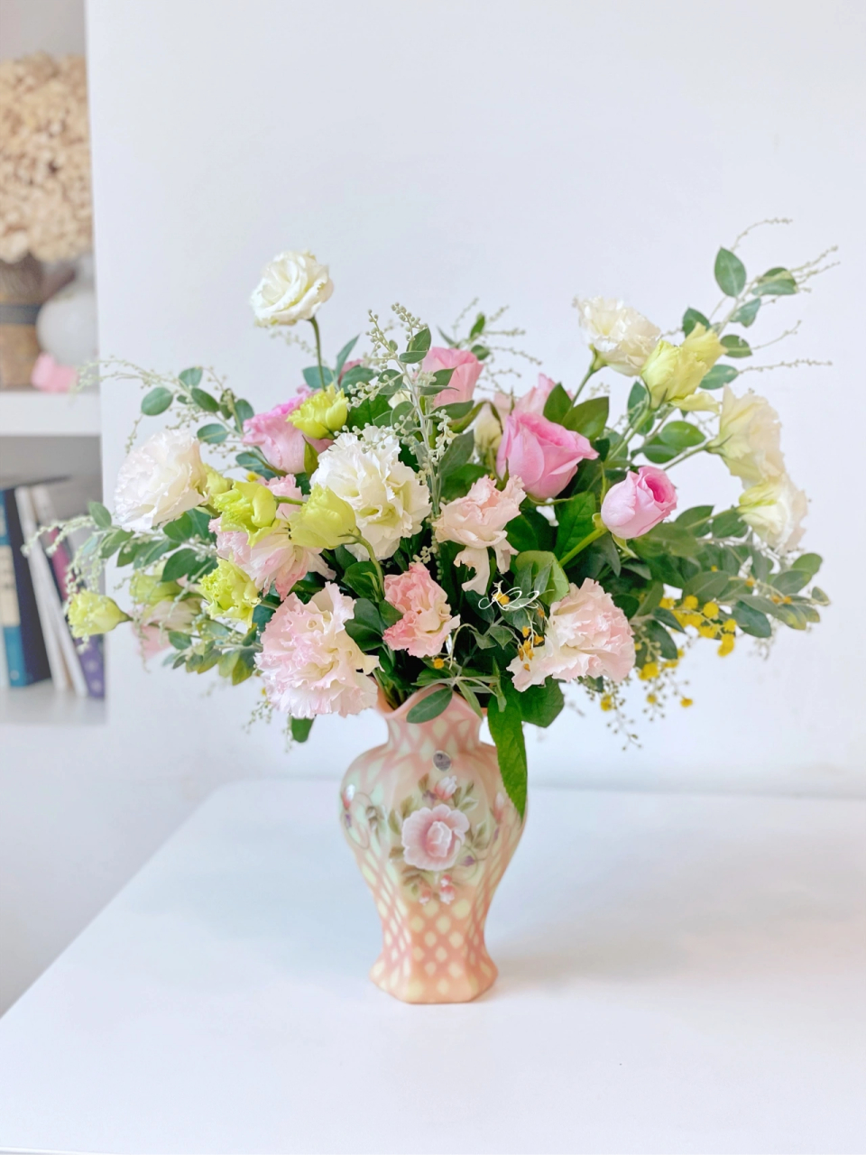 fenton 芬顿缅甸六角 花瓶插花 六角这个瓶型就特别实用.