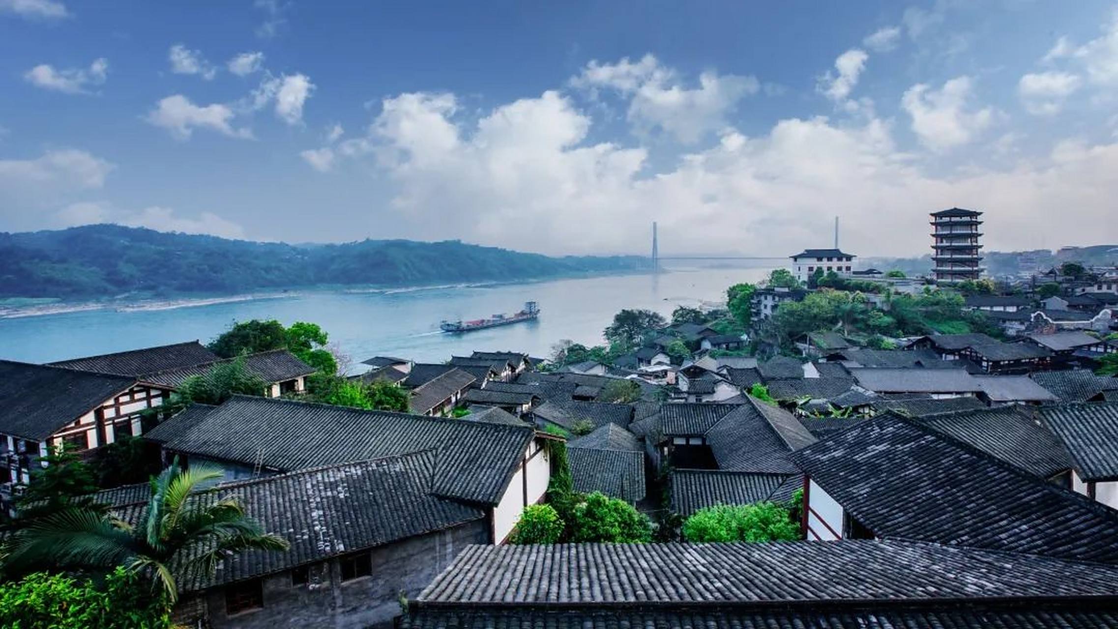 松溉古镇位于重庆市永川区,因松山溉水而得名.