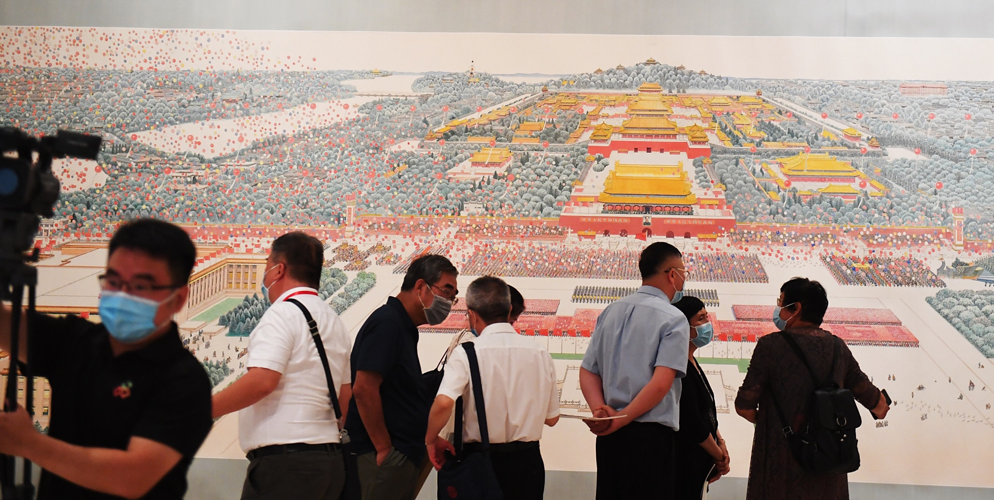 震撼!两幅恢弘巨制亮相首博,丹青史诗见证"换了人间"