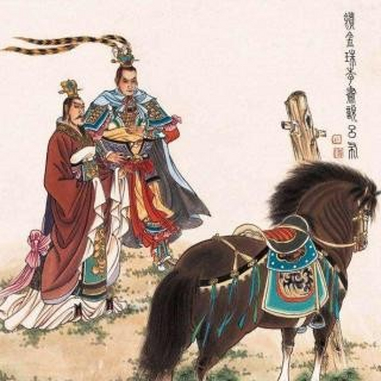 白门楼上,吕布被五花大绑地带上了楼,他让曹操把绳子松一点,曹操说:"