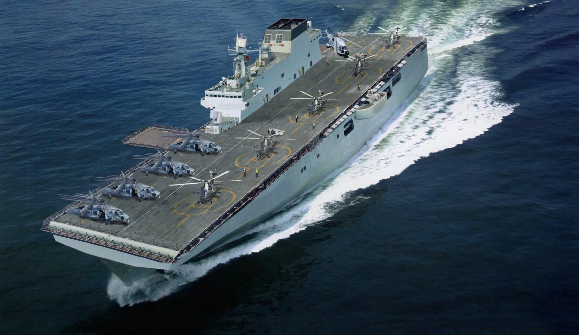 075三号舰安装舰岛,不久将下水!我国两栖攻击舰为何造这么快?