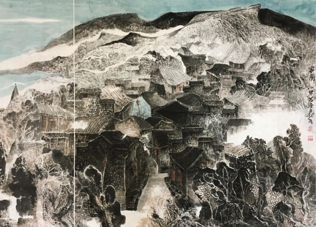 网络展厅时代芳华江西女美术家网络作品展三江山赋