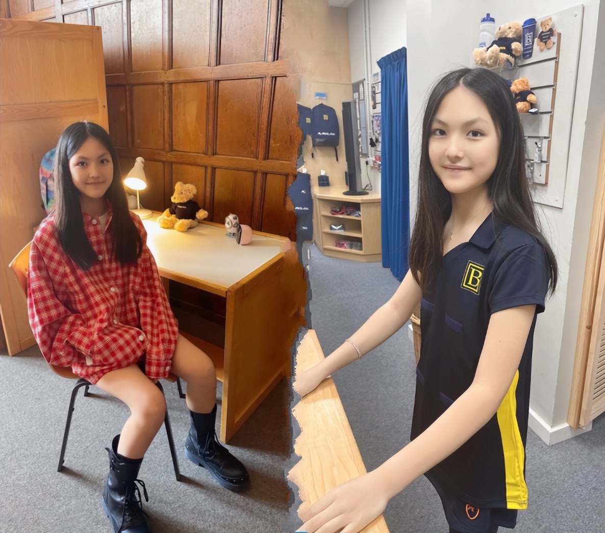 13岁的王诗龄,留学英国博耐顿女校,穿上校服美成了偶像剧女主角