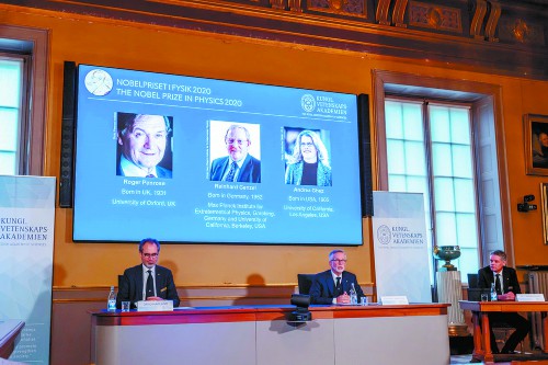 瑞典皇家科学院公布2020年诺贝尔物理学奖获得者