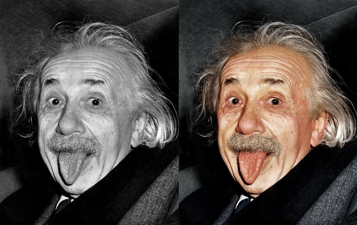 爱因斯坦吐舌头表情包图片