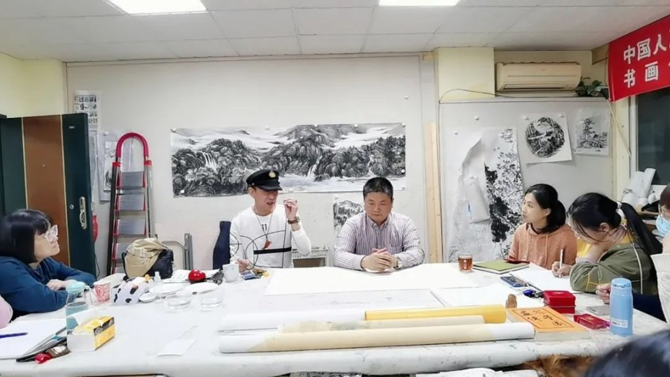 著名画家吴世鹏先生莅临导师吴华林水墨工作室讲学互动交流