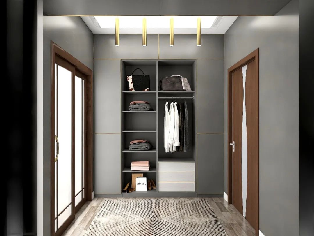 若空间足够,打造双一字型衣帽间,更能满足你对衣帽间的想象.