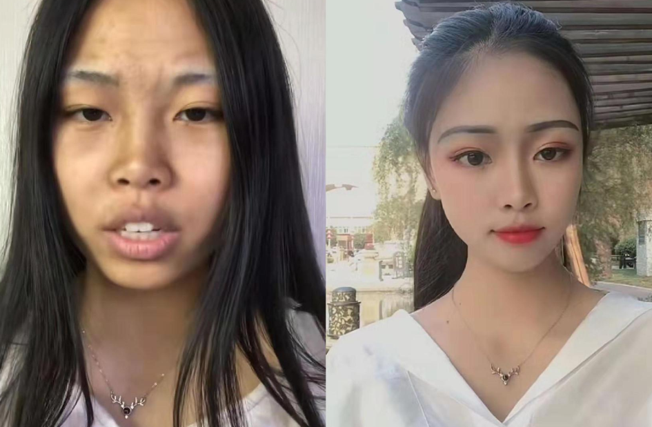 大学生"修图前后"对比照,男生技术一流,女生好似"换脸"
