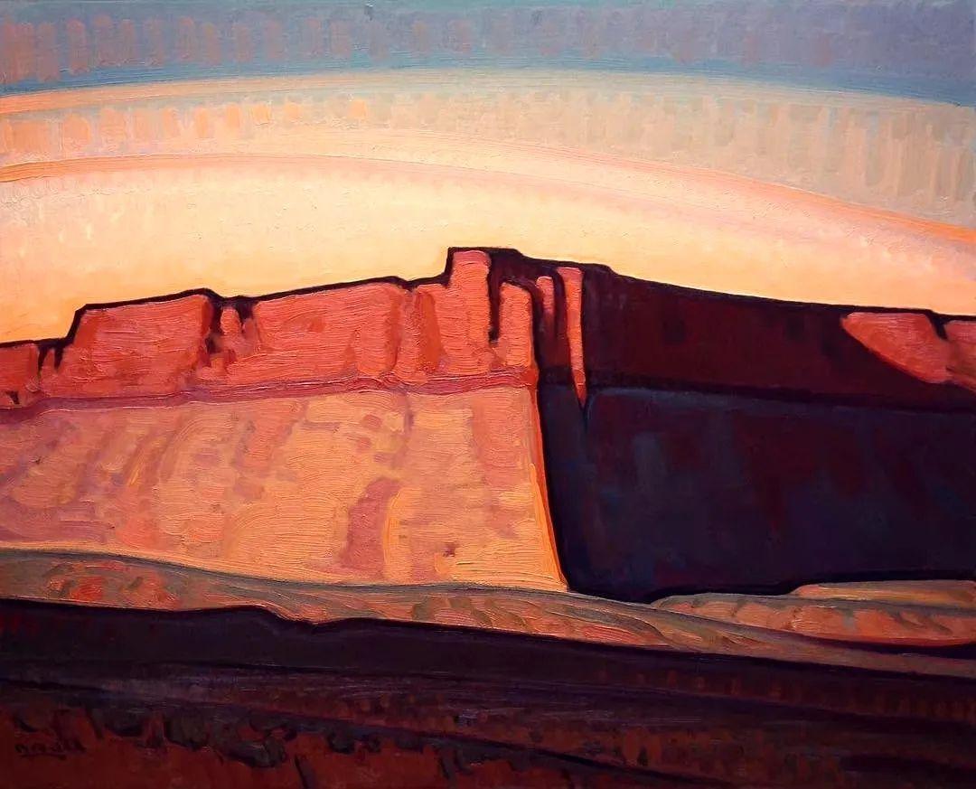 一组色彩简化世界的复杂风景|布雷特·艾伦·约翰逊的绘画作品