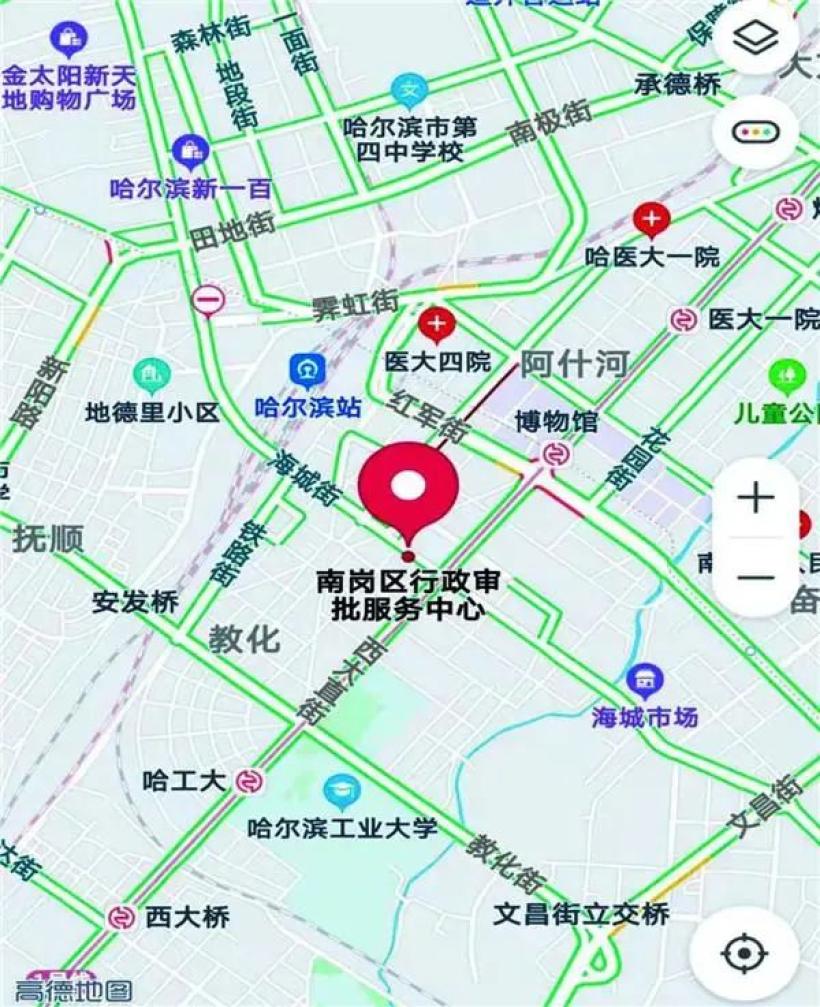 哈市南岗区地图(单独)图片