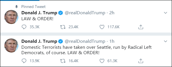 示威者成立自治区，特朗普大怒！当地市长回怼：躲回你的地堡！