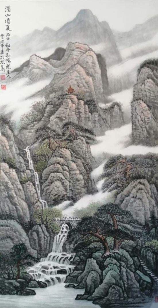 实力派山水画家贾忠平:重峦叠嶂 山明水秀