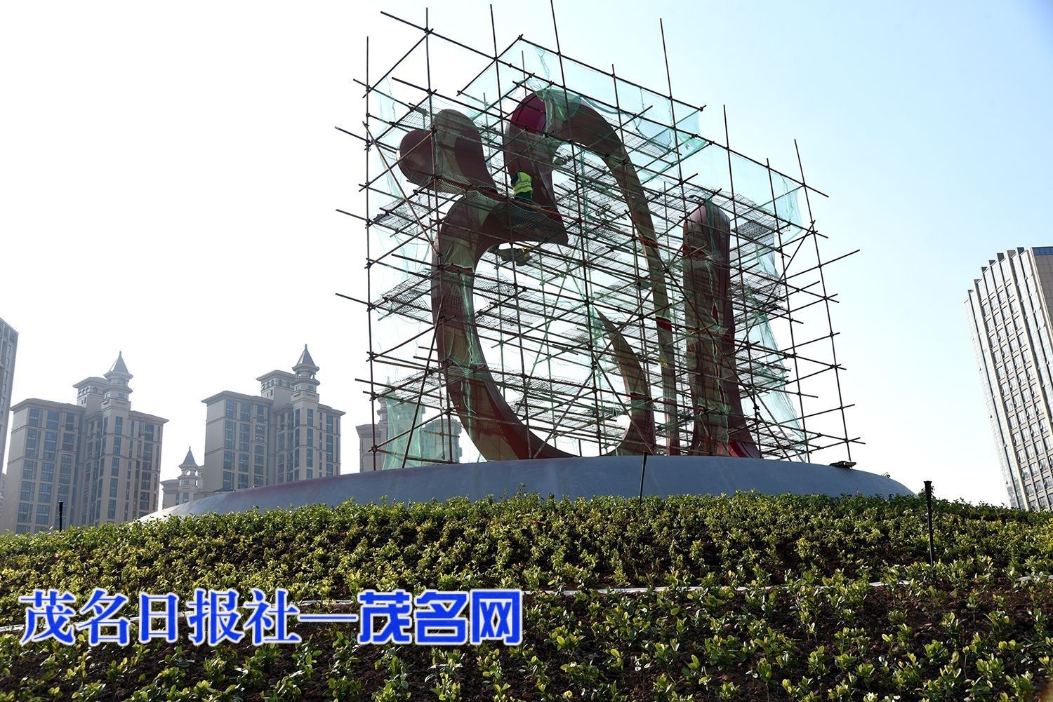 惊喜!"好心茂名"标志雕塑预计本月底完工