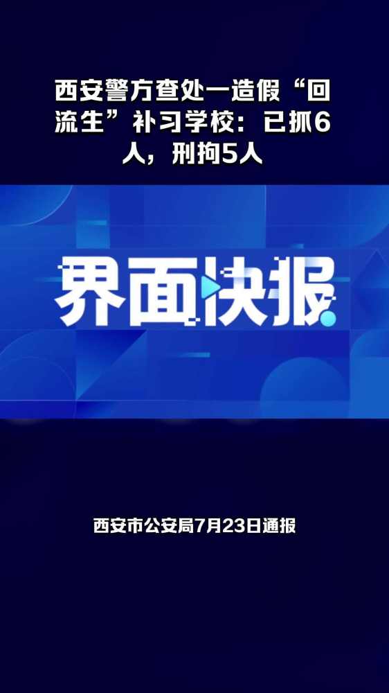 西安警方查处一造假“回流生”补习学校:已抓6人,刑拘5人,社会,政法,好看视频