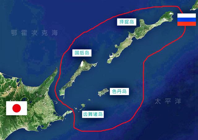 日本北方四岛地图图片