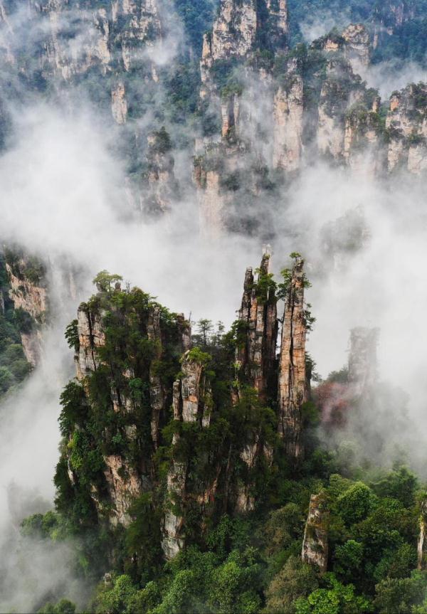 秋雨过后,张家界天子山变"蓬莱仙山"