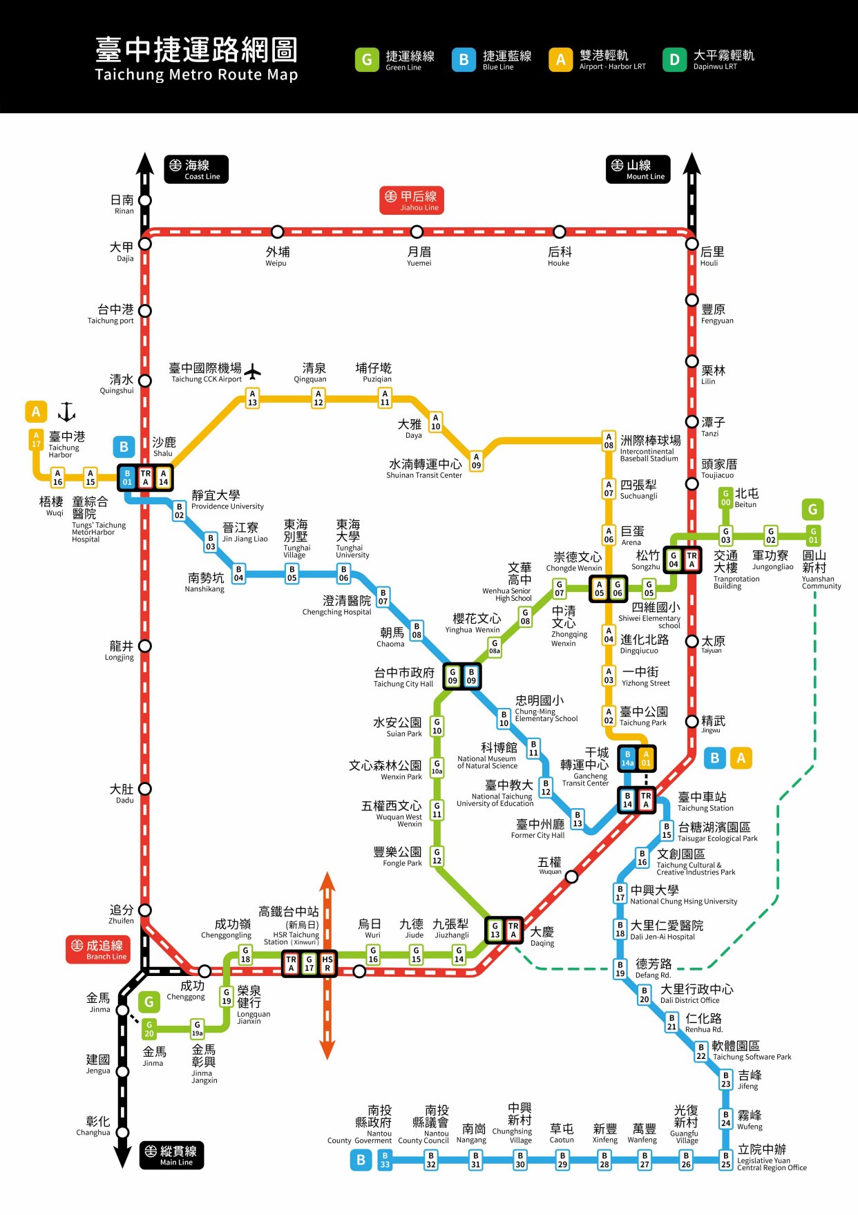 台湾第三大城市,台中市规划建设4条轨道交通,1号线年底开通