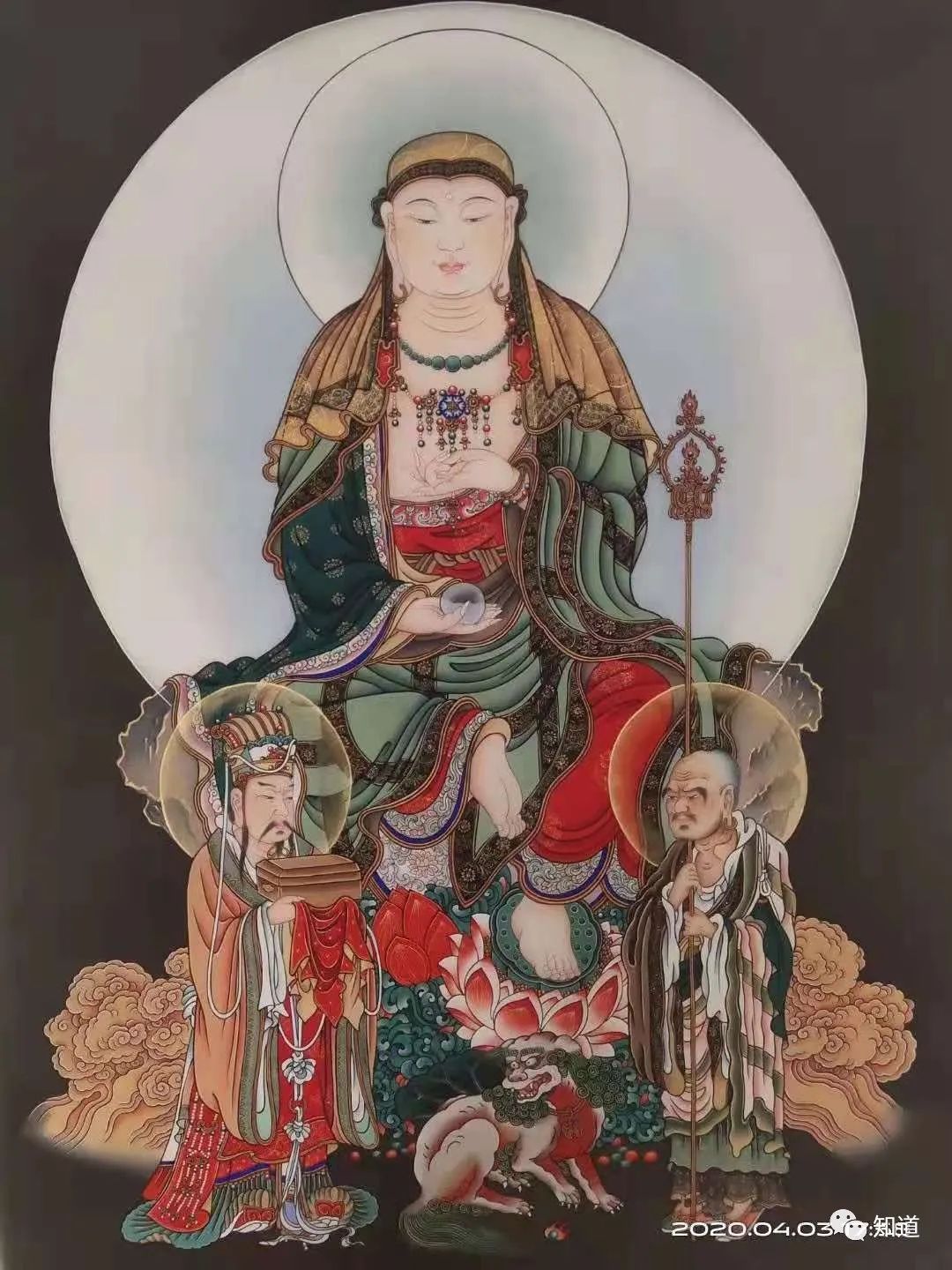 知道书画丨郑小语佛画 《地藏菩萨》