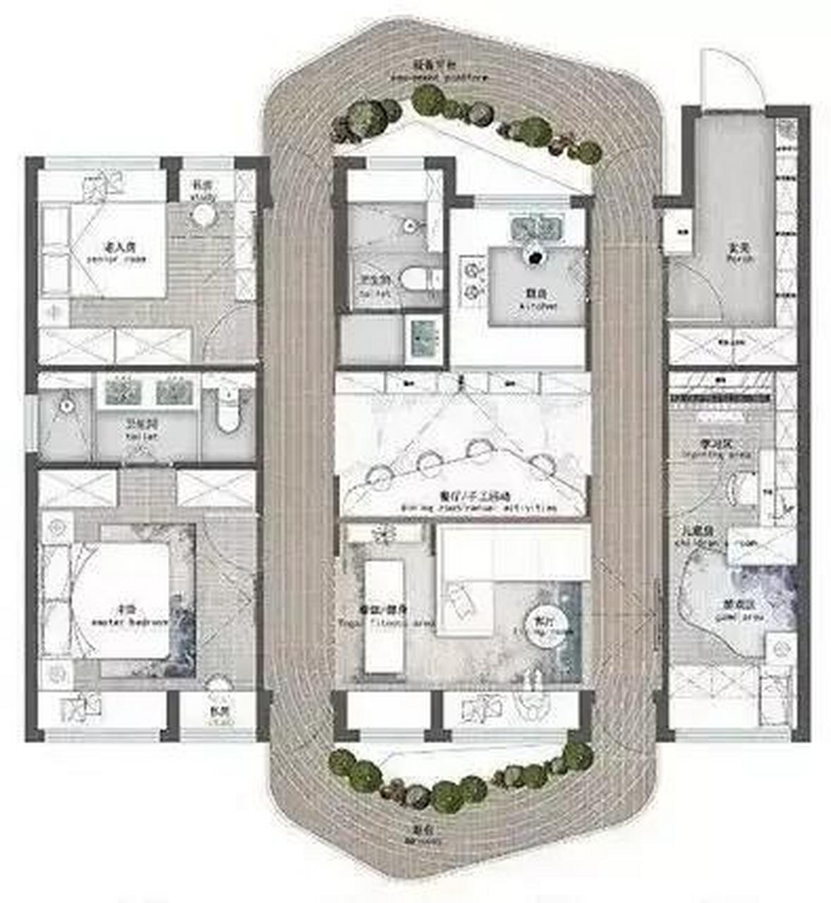 现在户型已经都这么内卷了吗?环形跑道绝对是亮点!