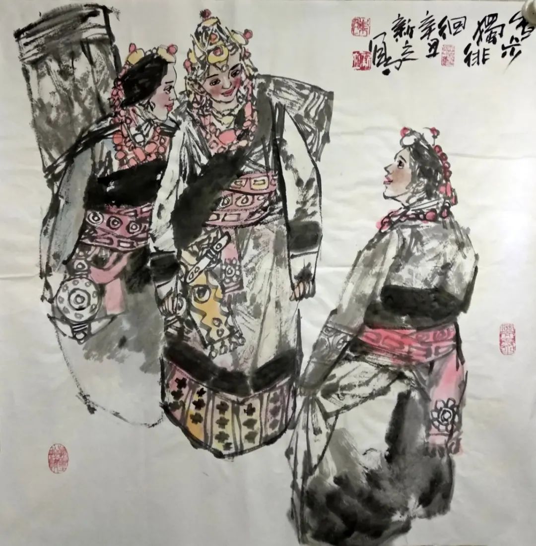 福虎迎春—画家陈新立水墨人物画艺术作品欣赏