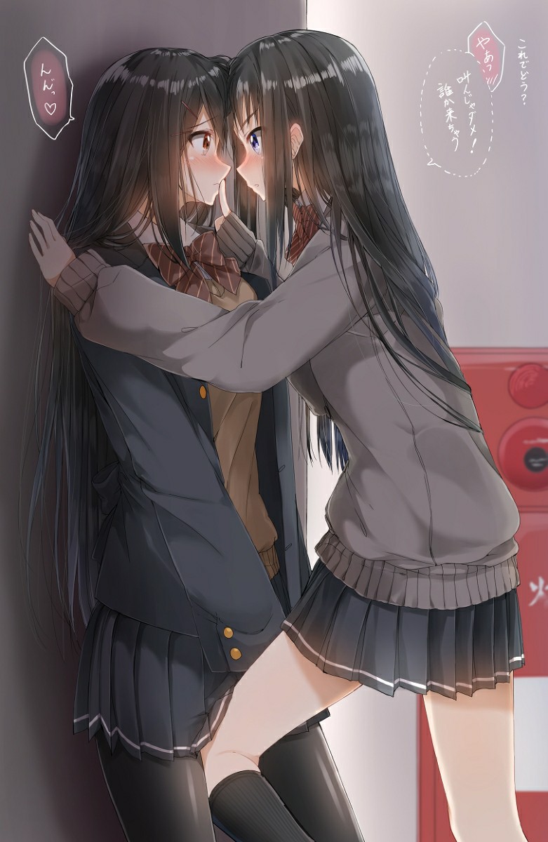 二次元百合图 壁咚图片