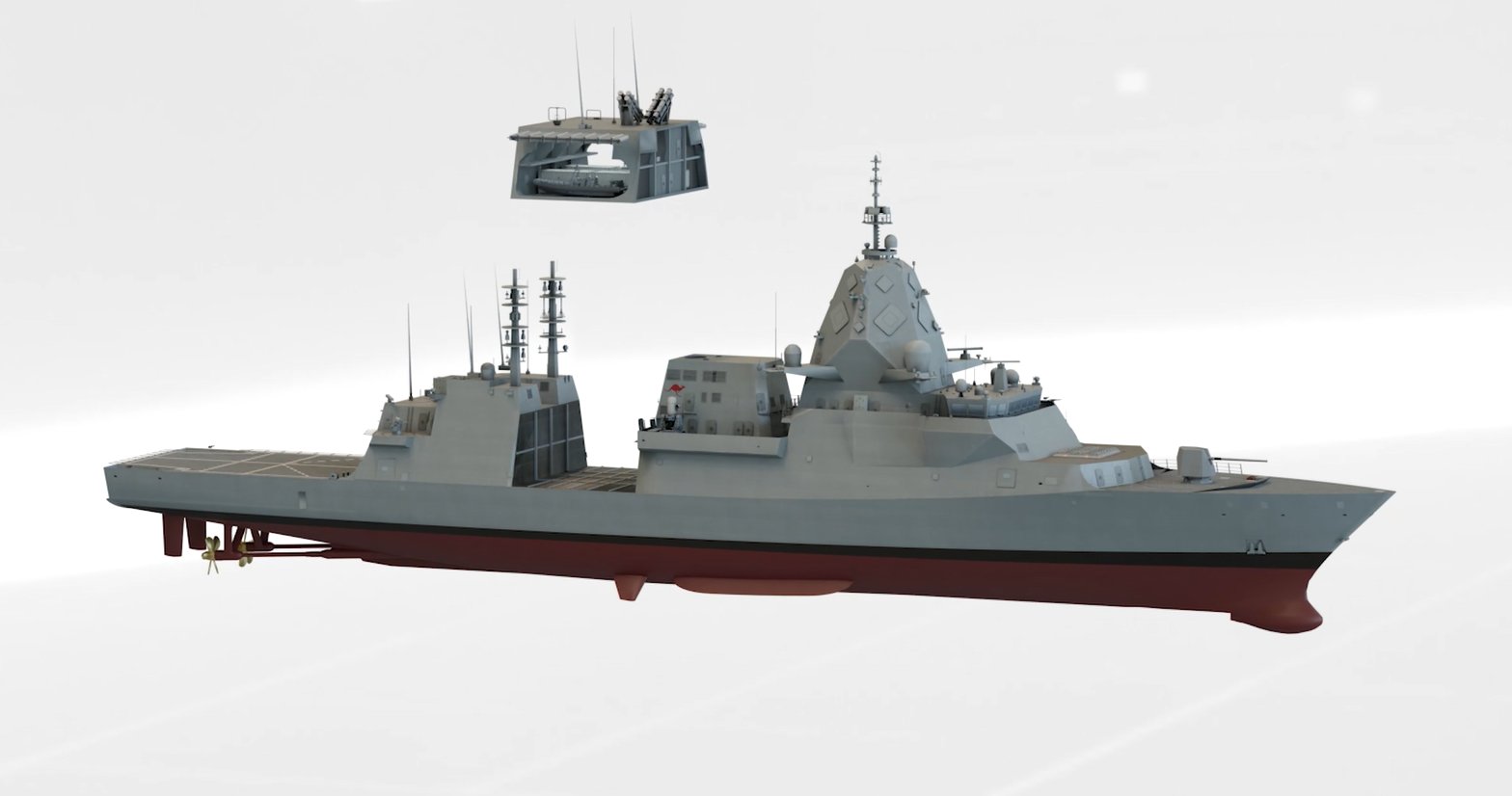 bae系统公司展示升级版猎人级护卫舰:96个垂发单元 16枚反舰导弹