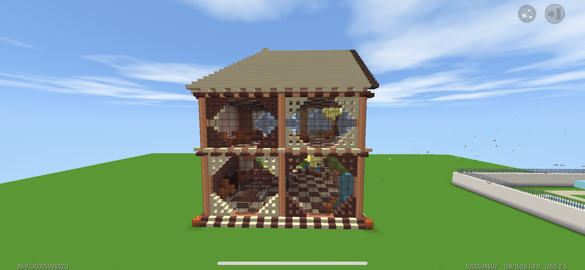 《迷你世界》之木质风,玩家自制巧克力饼干别墅,玩家:食欲大增