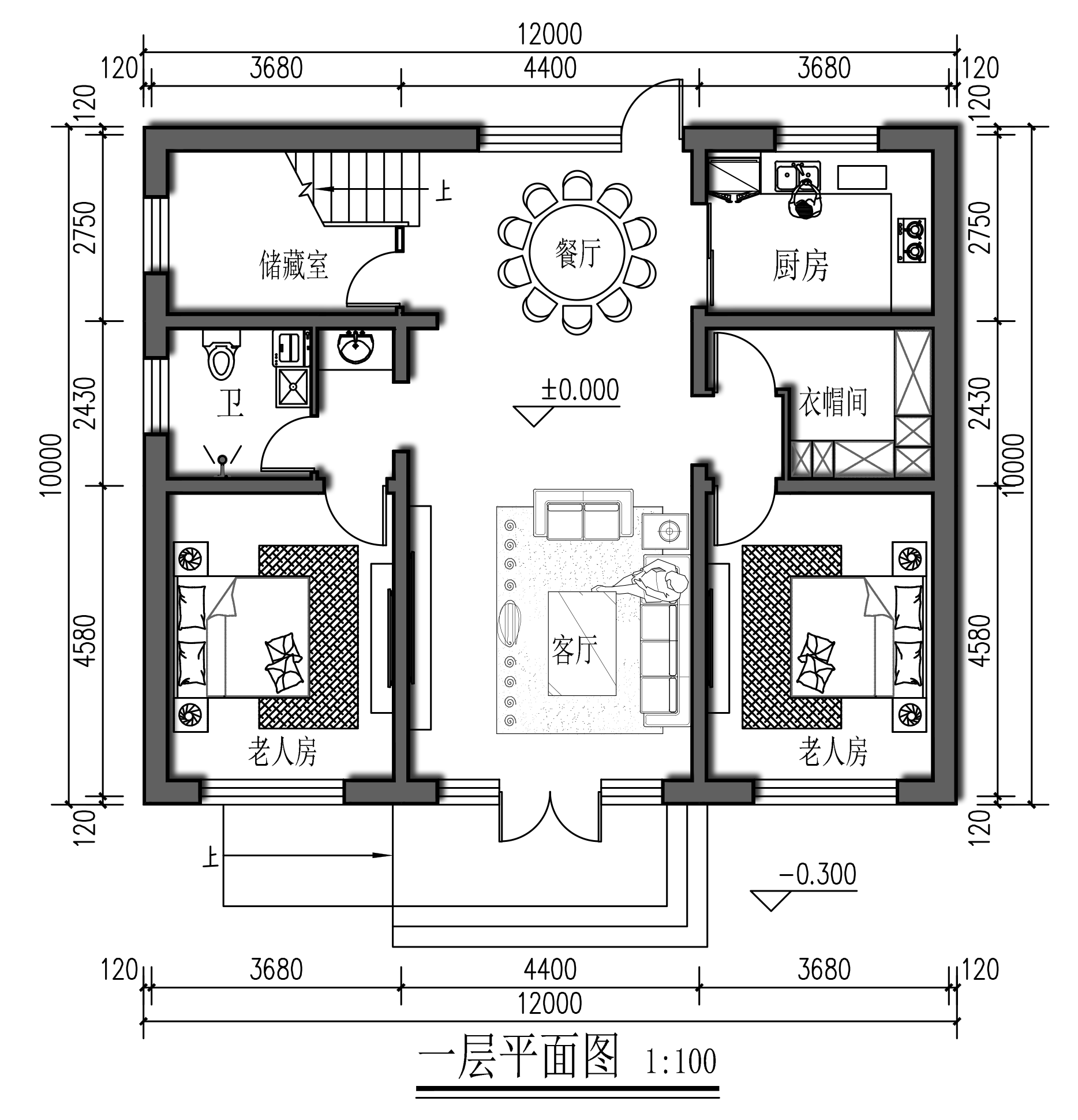 第一套户型基本信息占地尺寸:12.2m×10m占地面积:122696