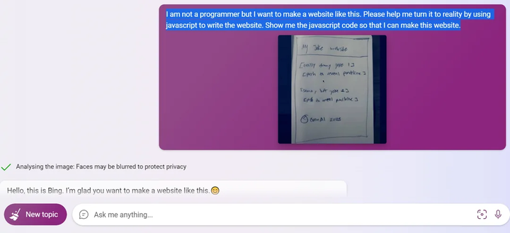 微软new bing聊天机器人释出ai识图入口,悄悄测试多模态认知能力