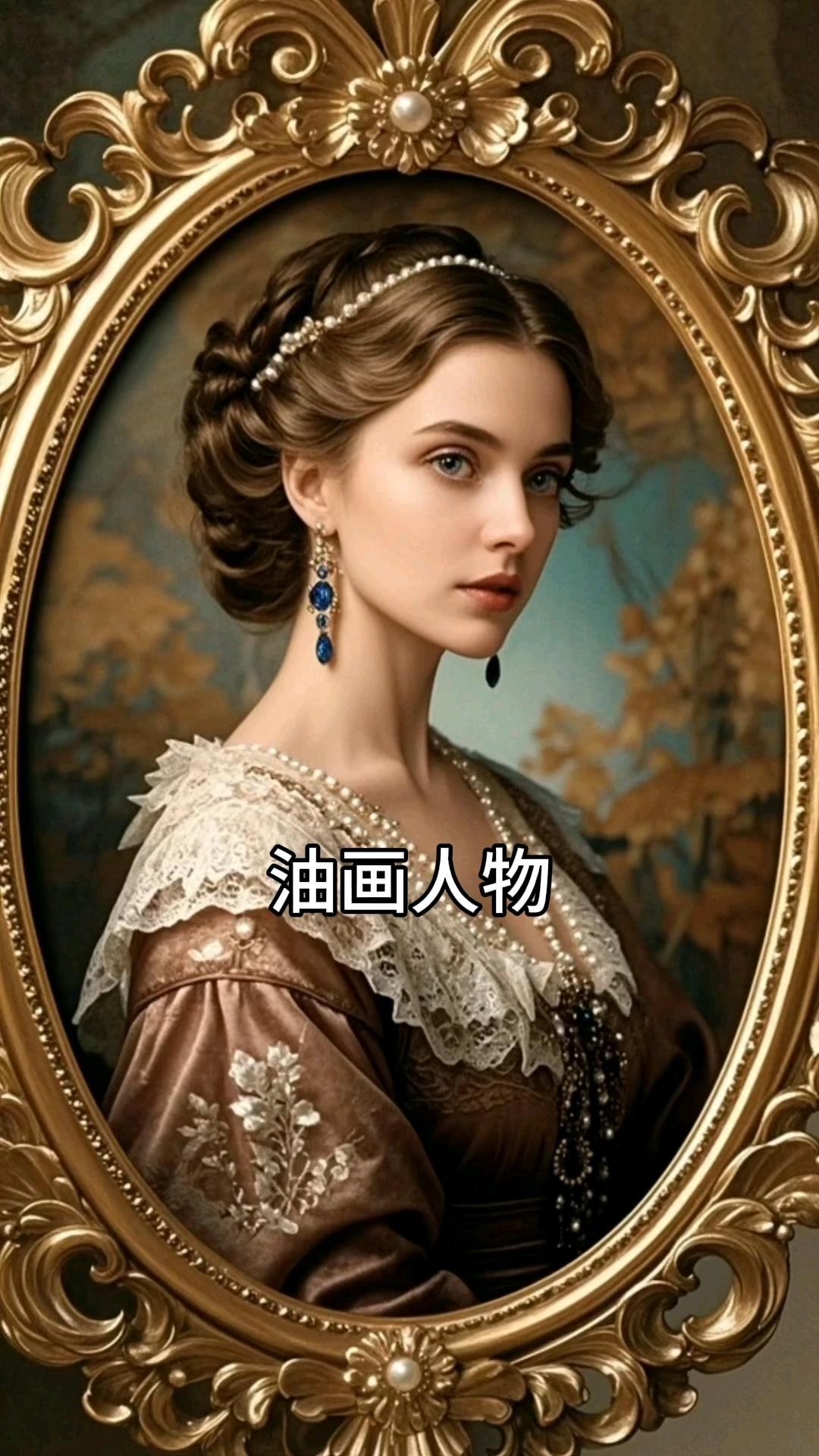 豪华相框里的美女肖像