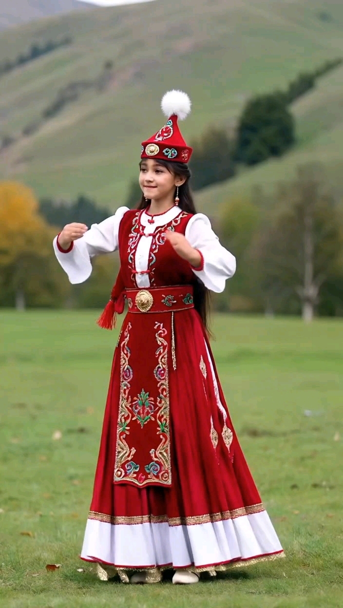 哈萨克族姑娘舞动民族风情