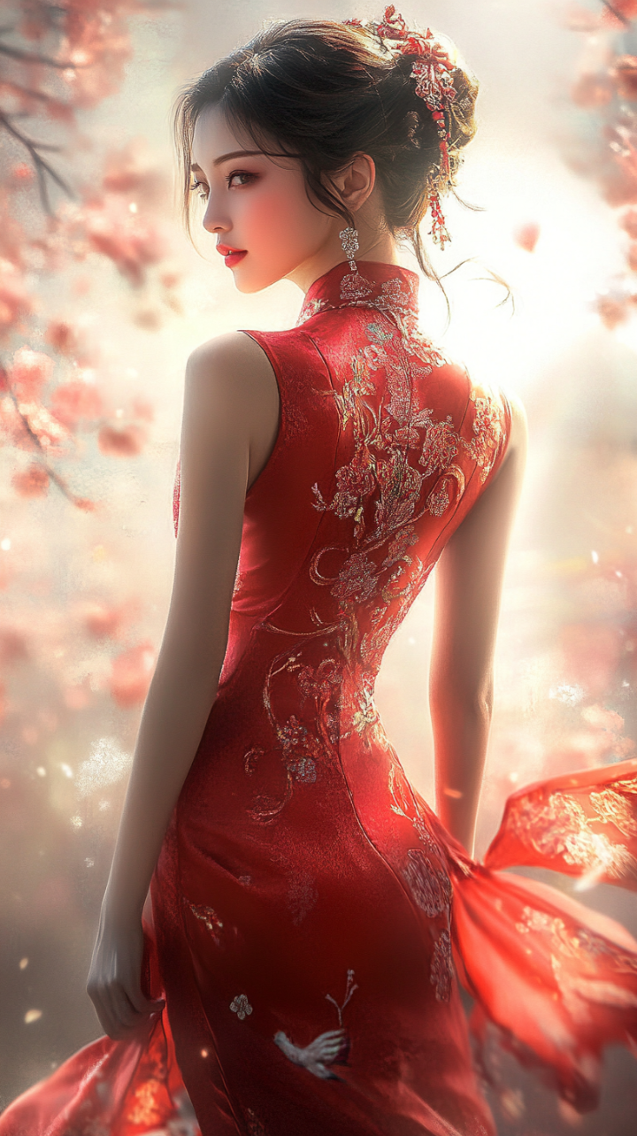 红色旗袍,永恒之美