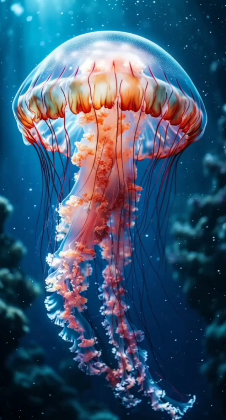 摇摆的深海水母