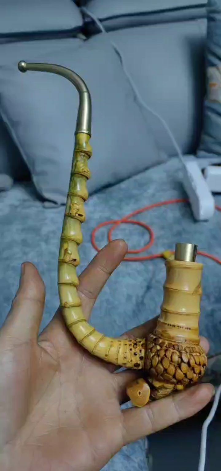 贵州竹根烟杆把玩件