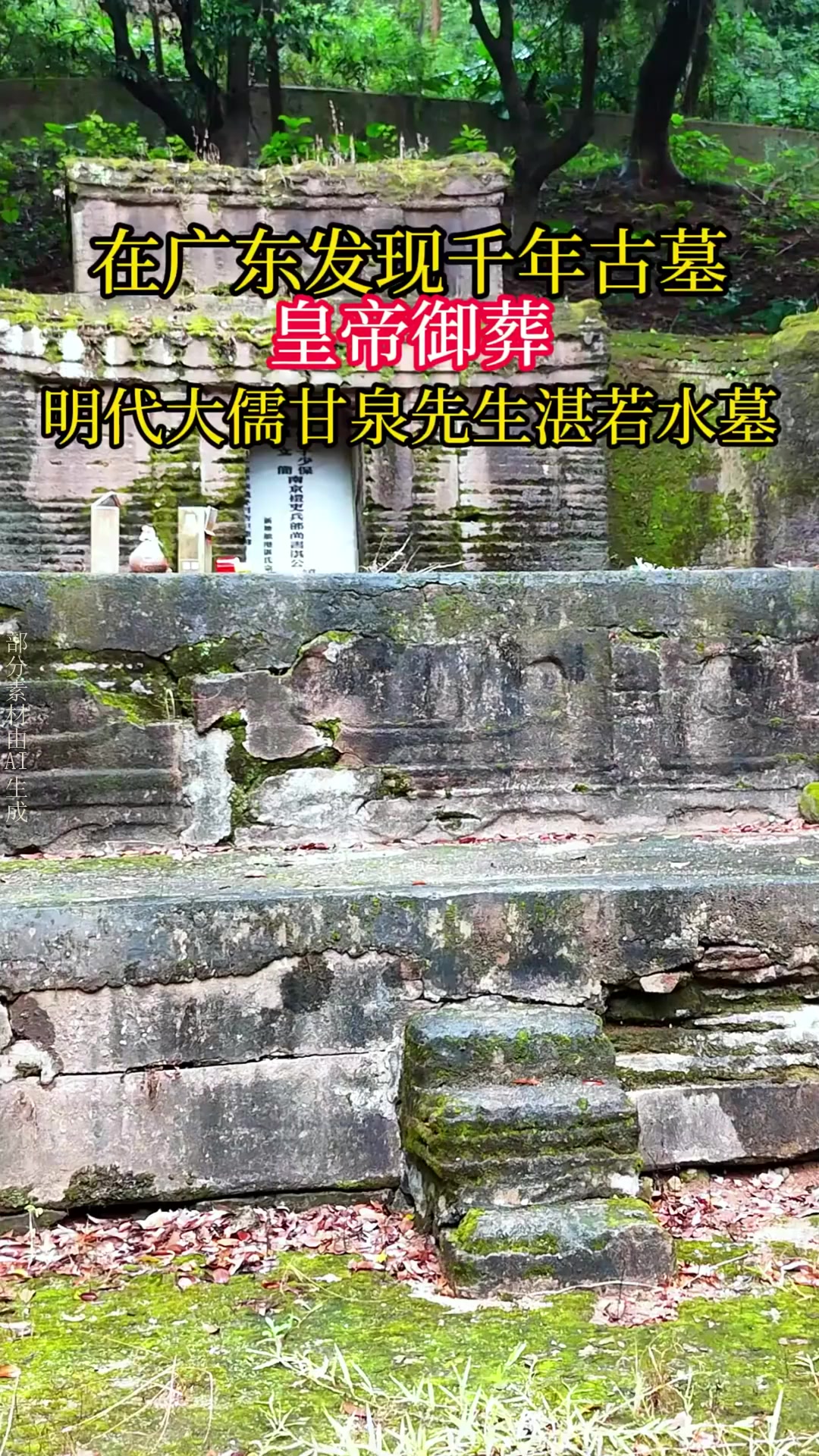 在广东发现一座千年古墓,皇帝御葬,明代大儒甘泉先生湛若水墓