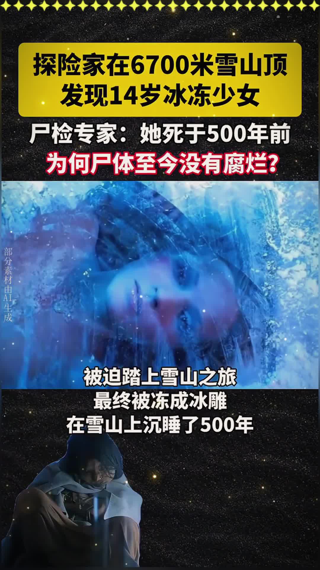 6700米雪山顶发现14岁冰冻少女,经历了500年岁月,尸体