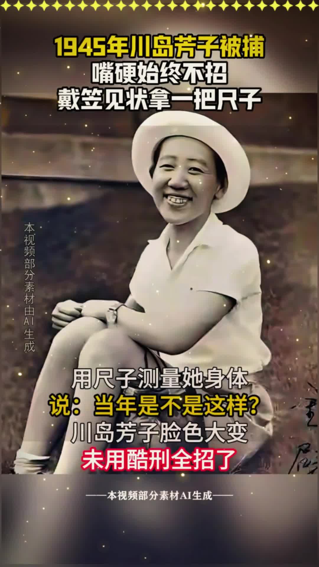 川岛芳子被捕后嘴闭极严,戴笠用尺子量她身体后,未用酷刑全招了