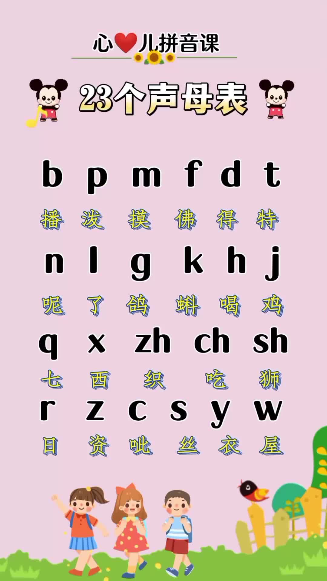 拼音学习第56集 :23个声母的读音