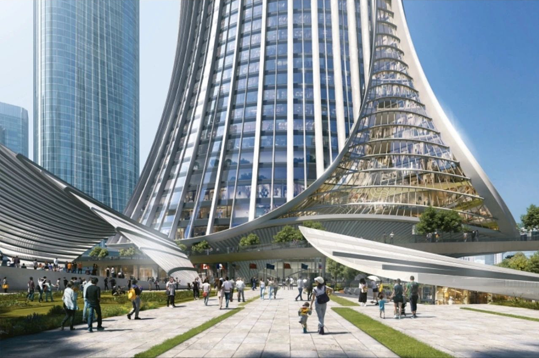 480米上海浦西第一高楼北外滩中心开建一睹高清效果图