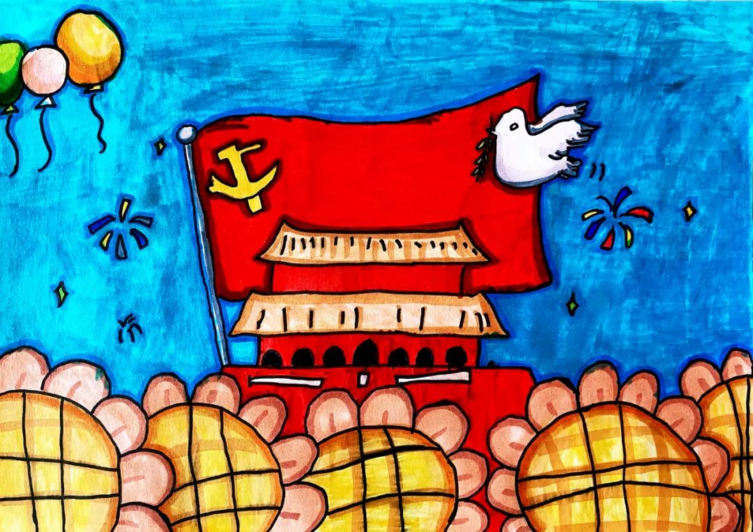 江苏国艺举办"花开向阳·喜迎二十大"少年儿童绘画作品展