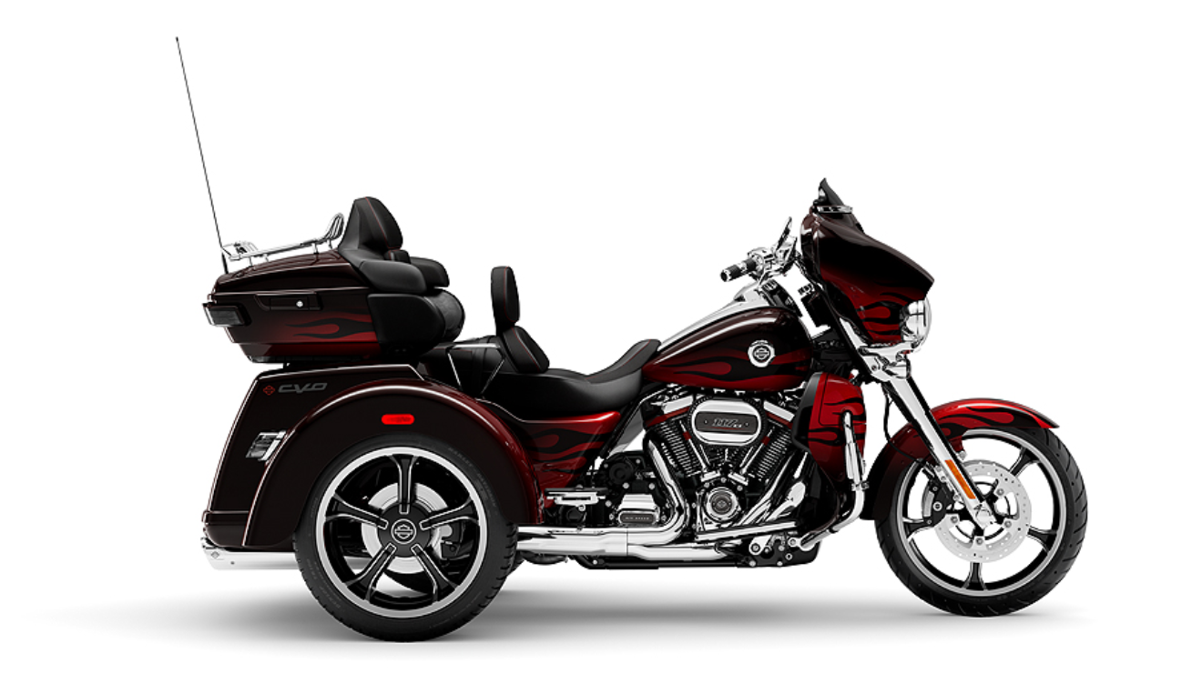 cvo tri glide车型是一款极致的三轮摩托车,它具有独特的风格,强劲的