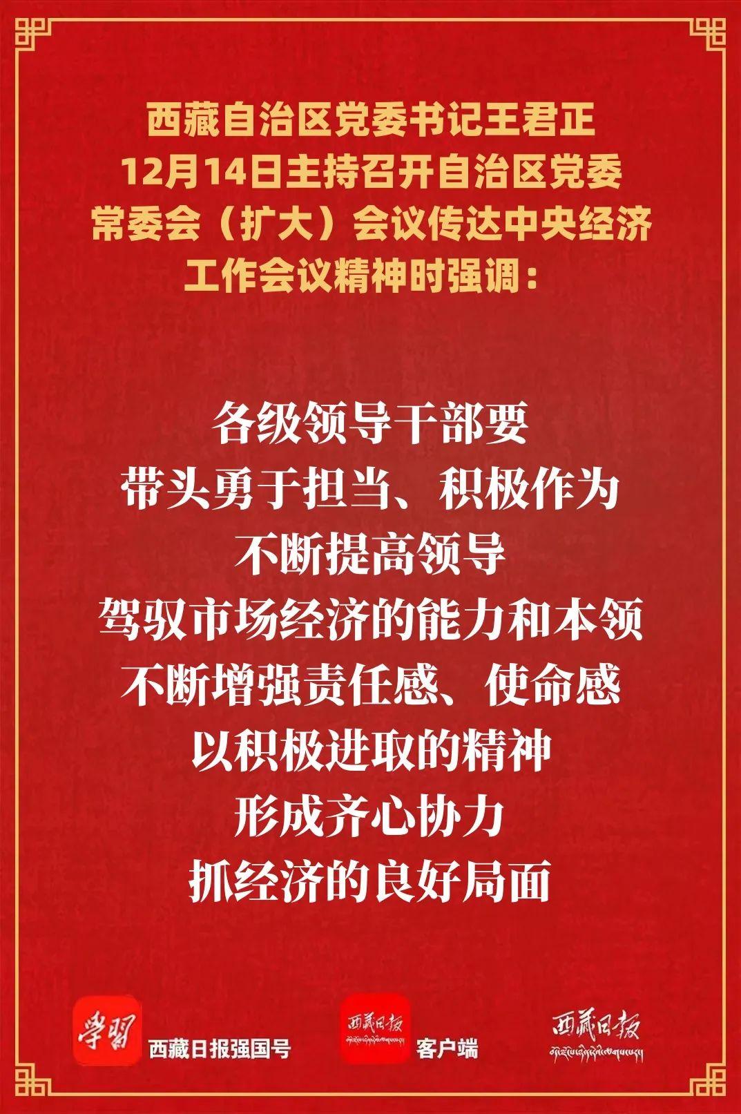 王君正主持召开自治区党委常委会(扩大)会议传达中央经济工作会议精神