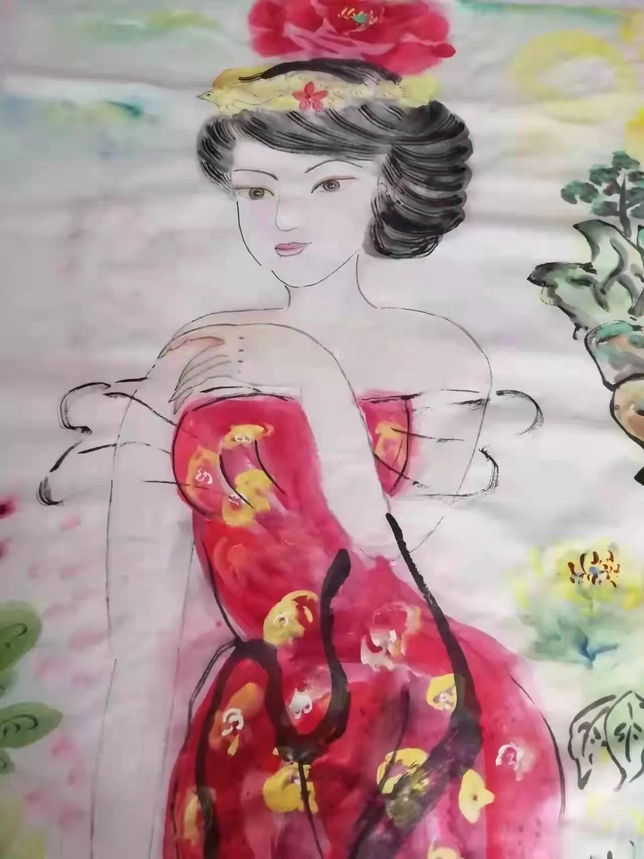 画家万琼 庆祝二十大胜利召开