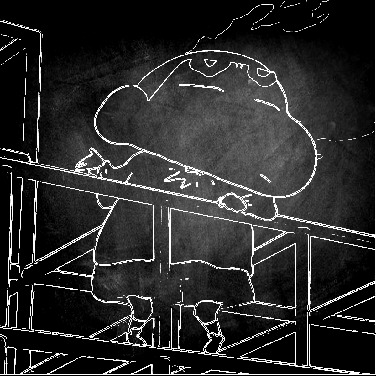 5秒钟教你怎么用ps做出蜡笔小新的黑板画效果,非常简单哦!