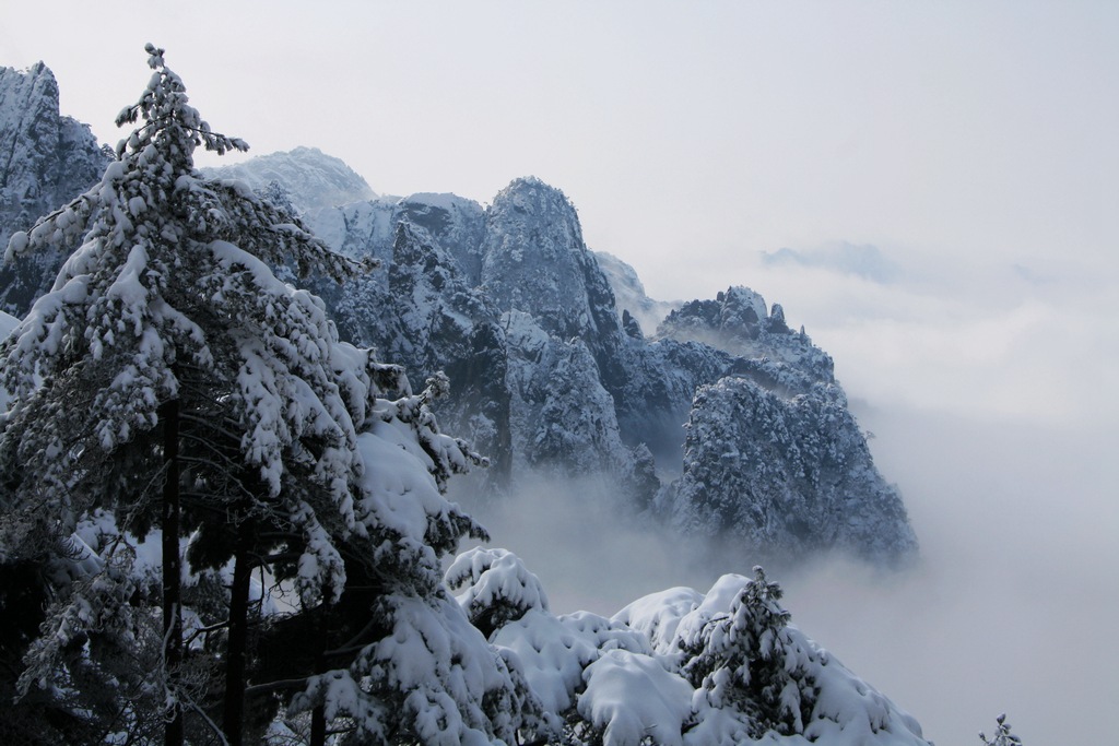 黄山雾凇图片 雪景图片