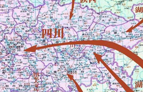 湖广填四川路线图图片