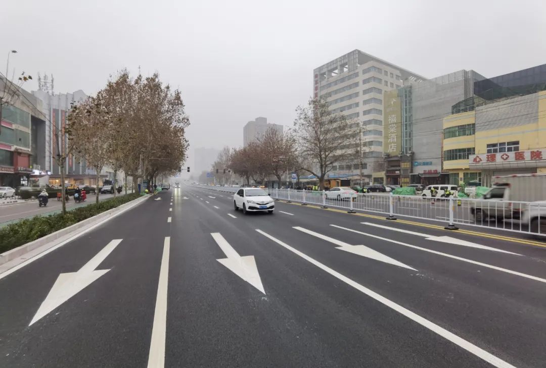 胜利北大街提升改造工程主路完工