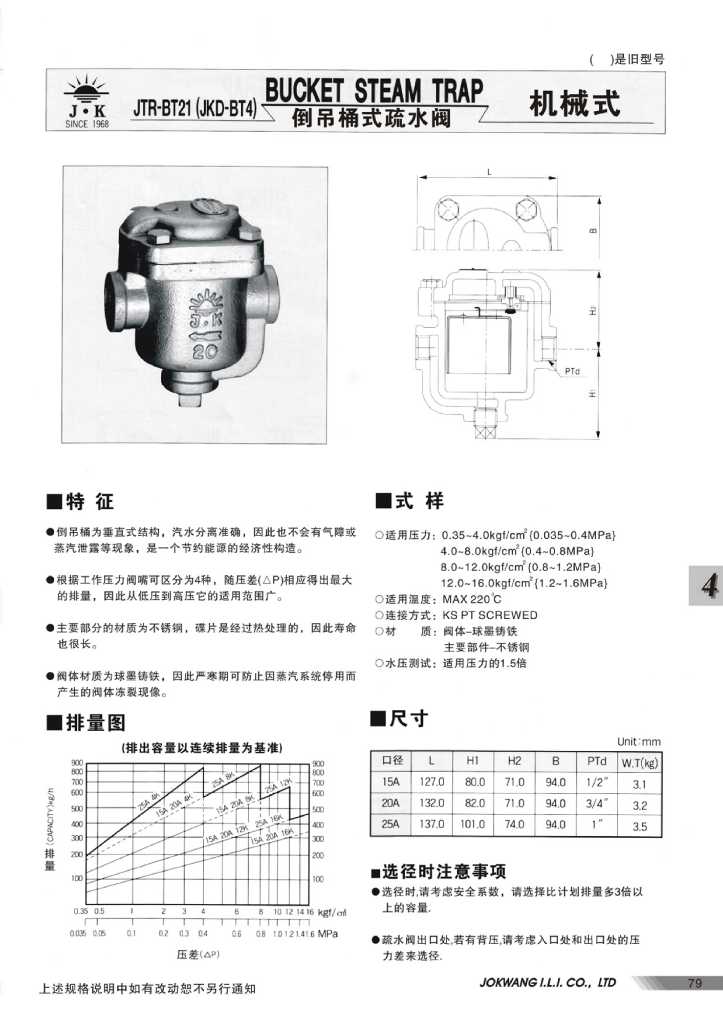 倒吊桶式疏水阀型号图片