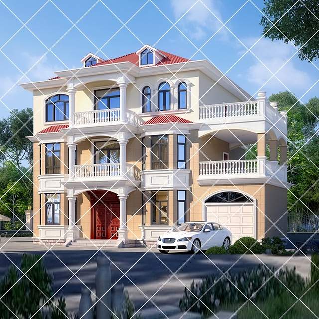 25款带车库三层别墅设计,有房有车才是硬道理,城里亲戚看了羡慕